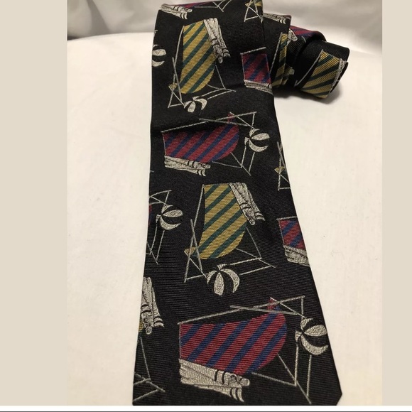 VTG Rare Beach Chair Pattern Tie By Ralph Lauren - Picture 2 of 5